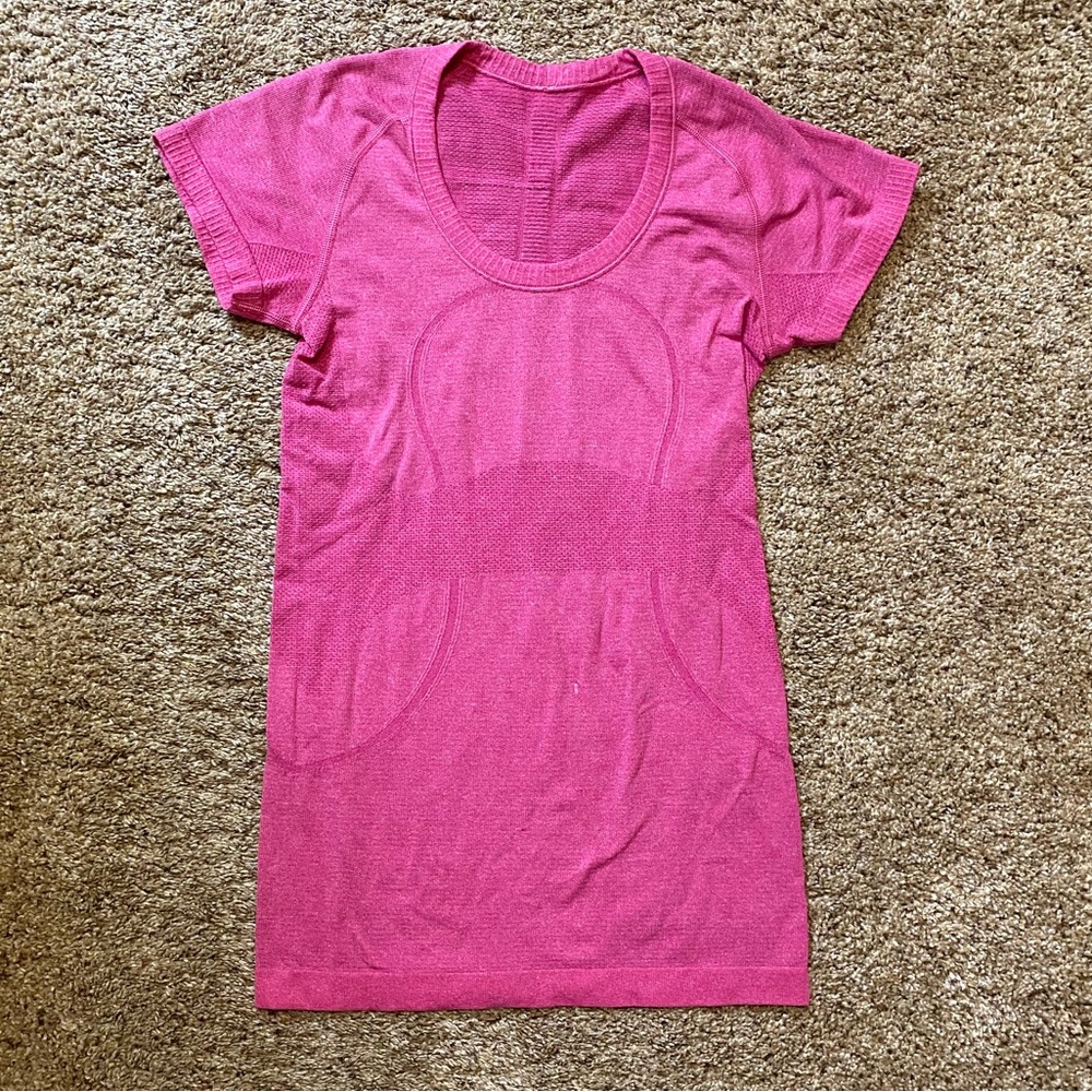 Pink Lululemon Swiftly Tech Short Sleeve Shirt